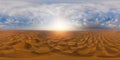 360 panorama by 180 degrees angle seamless panorama of aerial view of red Desert Safari with sand dune in Dubai City, United Arab