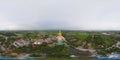 360 panorama by 180 degrees angle seamless panorama of aerial view of the Giant Golden Buddha in Wat Muang in Ang Thong district