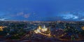 360 panorama by 180 degrees angle seamless panorama of aerial view of the Giant Golden Buddha in Wat Paknam Phasi Charoen Temple