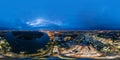 360 panorama by 180 degrees angle seamless panorama of aerial view of petrochemical oil refinery in industrial engineering concept