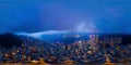 360 panorama by 180 degrees angle seamless panorama view of aerial view of Hong Kong Downtown. Financial district and business Royalty Free Stock Photo