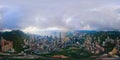 360 panorama by 180 degrees angle seamless panorama view of aerial view of Hong Kong Downtown. Financial district and business Royalty Free Stock Photo