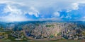 360 panorama by 180 degrees angle seamless panorama view of aerial view of Hong Kong Downtown. Financial district and business Royalty Free Stock Photo