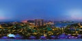 360 panorama by 180 degrees angle seamless panorama view of aerial view of Singapore Downtown. Financial district in technology Royalty Free Stock Photo