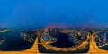 360 panorama by 180 degrees angle seamless panorama view of aerial view of Singapore Downtown. Financial district in technology Royalty Free Stock Photo