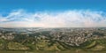 Panorama of 360 degrees of the National Botanical Garden in Kiev. Aerial view Royalty Free Stock Photo