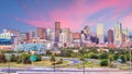 Panorama of Denver skyline at twilight Royalty Free Stock Photo