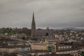 Panorama of Derry or Londonderry on a cloudy day viewed from the Royalty Free Stock Photo