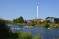 Panorama at the Deschutes River in the Town Bend, Oregon Royalty Free Stock Photo