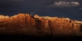 Panorama of Desert Ridge in Sunset Light