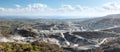 Panorama of diabase stone quarry at Parekklisia, Cyprus