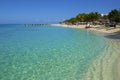 Panorama of Doctor's Cove beach in Jamaica Royalty Free Stock Photo