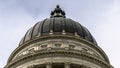 Panorama Dome and pediment of Utah State Capital building in Salt Lake City against sky Royalty Free Stock Photo