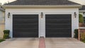 Panorama Double garage with short driveway in day