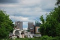 Panorama of Downtown Chattanooga at the Tenessee River, Tennesse Royalty Free Stock Photo