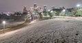 Unusual snow in Downtown Houston and snowfall at Eleanor Park