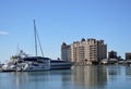 Panorama of Downtown and Marina at the Gulf of Mexico, Sarasota, Florida Royalty Free Stock Photo