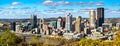 Panorama of Downtown Pittsburgh, known as the Golden Triangle. Pennsylvania, USA Royalty Free Stock Photo