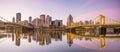 Panorama of downtown Pittsburgh at twilight Royalty Free Stock Photo