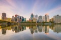 Panorama of downtown Pittsburgh at twilight Royalty Free Stock Photo