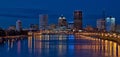 Panorama of Downtown Rochester New York at night Royalty Free Stock Photo