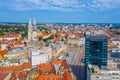 Panorama of downtown Zagreb in Croatia