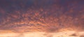 panorama of dramatic cloudscape at sunset with red clouds Royalty Free Stock Photo