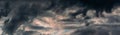 Panorama of Dramatic cloudy sky during sunset. Magic evening dusk clouds Royalty Free Stock Photo