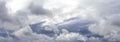 Panorama of dramatic rainy sky with gray clouds Royalty Free Stock Photo