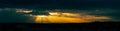 Panorama of a dramatic stormy sunset over the city. Fantastic skies on the planet earth Royalty Free Stock Photo