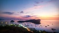 Panorama dramatic sunset sky at Labuan Bajo. Royalty Free Stock Photo