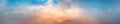 Panorama of Dramatic vibrant color with beautiful cloud of sunrise and sunset.