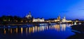 Panorama Dresden at night Royalty Free Stock Photo