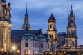 Panorama of Dresden at night Royalty Free Stock Photo