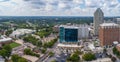 Panorama Drone still of High Rises in the City of Raleigh, NC Royalty Free Stock Photo