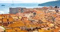 Panorama Dubrovnik Old Town roofs. Europe, Croatia