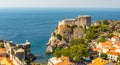 Panorama Dubrovnik Old Town roofs. Europe, Croatia