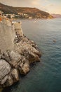 Panorama Dubrovnik Old Town roofs at sunset. Europe, Croatia