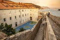 Panorama Dubrovnik Old Town roofs at sunset. Europe, Croatia