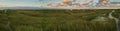 Panorama of the dunes landscape at the vacation area Vejers Strand, Denmark Royalty Free Stock Photo