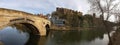 Panorama of Durham Framwellgate Bridge, Castle and Cathedral, England, UK Royalty Free Stock Photo