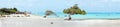 Panorama from eagle beach on Aruba island Royalty Free Stock Photo