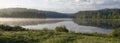 Panorama of the early June morning on Ladoga lake. Karelia Royalty Free Stock Photo