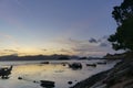 Panorama of early sunrise in Teluk Baru, Langkawi Island Malaysia