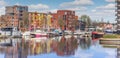 Panorama of the east harbor in Groningen Royalty Free Stock Photo