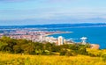 Panorama of Eastbourne coastline East Sussex UK