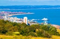 Panorama of Eastbourne coastline East Sussex UK