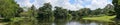 Panorama of the Eco Lake, a key attraction in the Singapore Botanic Gardens which mimics the natural swamp habitat of the region Royalty Free Stock Photo