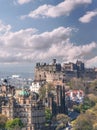 Panorama with Edinburgh Castle seen from Calton Hill, Scotland, UK Royalty Free Stock Photo