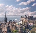 Panorama with Edinburgh Castle seen from Calton Hill, Scotland, UK Royalty Free Stock Photo